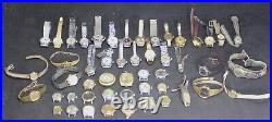 (50) Mid-Size & Lady's Estate Watch Lot Vintage Parts/Repair/Crafts