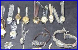 (50) Mid-Size & Lady's Estate Watch Lot Vintage Parts/Repair/Crafts