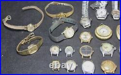 (50) Mid-Size & Lady's Estate Watch Lot Vintage Parts/Repair/Crafts