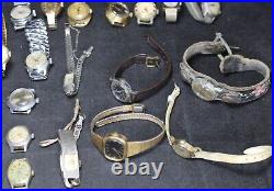 (50) Mid-Size & Lady's Estate Watch Lot Vintage Parts/Repair/Crafts