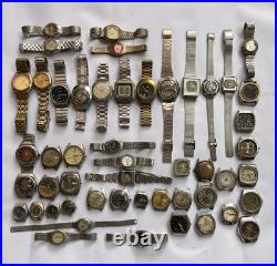 50 Scrap Watches Lot Mixed Brands Automatic Manual Vintage For Parts Repair