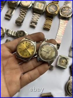 50 Scrap Watches Lot Mixed Brands Automatic Manual Vintage For Parts Repair