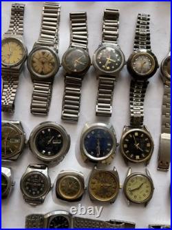 50 Vintage Scrap Watches Lot Mixed Brands Parts Repair Automatic Manual Swiss