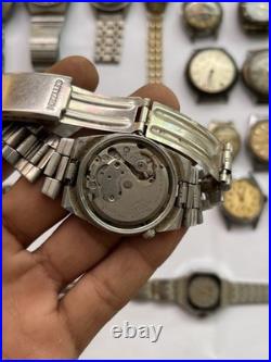 50 Vintage Scrap Watches Lot Mixed Brands Parts Repair Automatic Manual Swiss