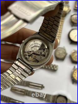 50 Vintage Scrap Watches Lot Mixed Brands Parts Repair Automatic Manual Swiss