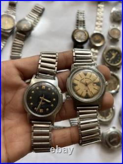50 Vintage Scrap Watches Lot Mixed Brands Parts Repair Automatic Manual Swiss