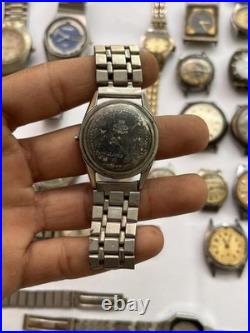 50 Vintage Scrap Watches Lot Mixed Brands Parts Repair Automatic Manual Swiss