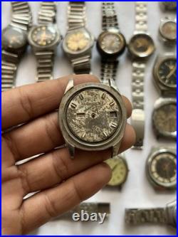 50 Vintage Scrap Watches Lot Mixed Brands Parts Repair Automatic Manual Swiss