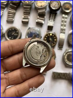 50 Vintage Scrap Watches Lot Mixed Brands Parts Repair Automatic Manual Swiss