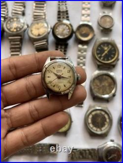 50 Vintage Scrap Watches Lot Mixed Brands Parts Repair Automatic Manual Swiss