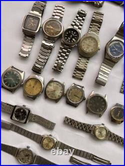 50 Vintage Scrap Watches Lot Mixed Brands Parts Repair Automatic Manual Swiss