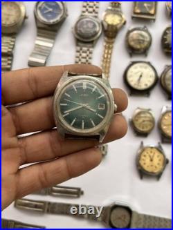 50 Vintage Scrap Watches Lot Mixed Brands Parts Repair Automatic Manual Swiss