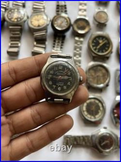 50 Vintage Scrap Watches Lot Mixed Brands Parts Repair Automatic Manual Swiss
