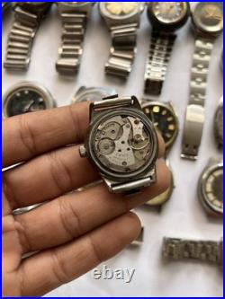 50 Vintage Scrap Watches Lot Mixed Brands Parts Repair Automatic Manual Swiss