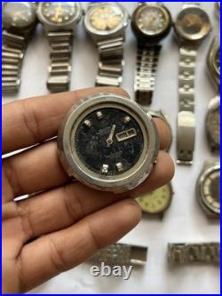 50 Vintage Scrap Watches Lot Mixed Brands Parts Repair Automatic Manual Swiss