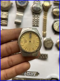 50 Vintage Scrap Watches Lot Mixed Brands Parts Repair Automatic Manual Swiss