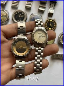 50 Vintage Scrap Watches Lot Mixed Brands Parts Repair Automatic Manual Swiss