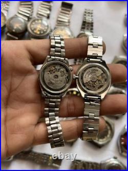 50 Vintage Scrap Watches Lot Mixed Brands Parts Repair Automatic Manual Swiss