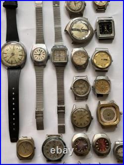 50Vintage Watches Lot Scrap Repair Mixed Brands Watchmaker Parts Bundle Untested