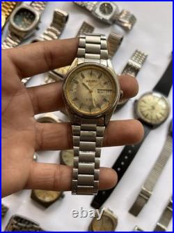 50Vintage Watches Lot Scrap Repair Mixed Brands Watchmaker Parts Bundle Untested