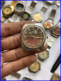 50Vintage Watches Lot Scrap Repair Mixed Brands Watchmaker Parts Bundle Untested