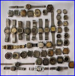 50x VTG Scrap Watches Lot Automatic Manual Mixed Brands Parts Repair Watchmaker