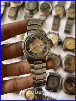 50x VTG Scrap Watches Lot Automatic Manual Mixed Brands Parts Repair Watchmaker