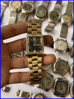50x VTG Scrap Watches Lot Automatic Manual Mixed Brands Parts Repair Watchmaker