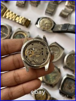 50x VTG Scrap Watches Lot Automatic Manual Mixed Brands Parts Repair Watchmaker