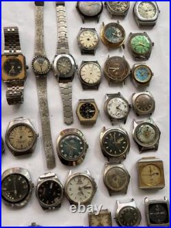 50x VTG Scrap Watches Lot Mixed Brands Automatic Manual Parts Repair Watchmaker