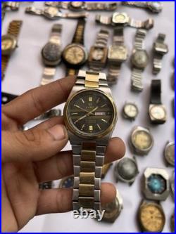 51 Vintage Scrap Watches Lot Automatic Manual Mixed For Parts Repair Watchmaker