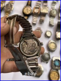 51 Vintage Scrap Watches Lot Automatic Manual Mixed For Parts Repair Watchmaker
