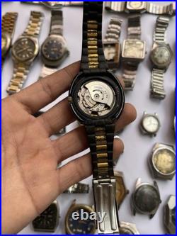 51 Vintage Scrap Watches Lot Automatic Manual Mixed For Parts Repair Watchmaker