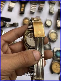 51 Vintage Scrap Watches Lot Automatic Manual Mixed For Parts Repair Watchmaker