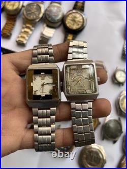 51 Vintage Scrap Watches Lot Automatic Manual Mixed For Parts Repair Watchmaker