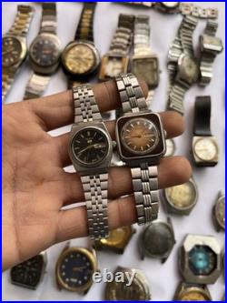 51 Vintage Scrap Watches Lot Automatic Manual Mixed For Parts Repair Watchmaker