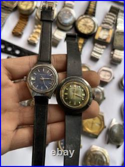 51 Vintage Scrap Watches Lot Automatic Manual Mixed For Parts Repair Watchmaker