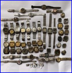 51Scrap Watches Lot Automatic Manual Mixed Brands Seiko Citizen For Parts Repair