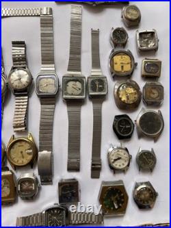 51Scrap Watches Lot Automatic Manual Mixed Brands Seiko Citizen For Parts Repair