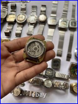 51Scrap Watches Lot Automatic Manual Mixed Brands Seiko Citizen For Parts Repair