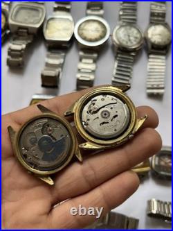 51Scrap Watches Lot Automatic Manual Mixed Brands Seiko Citizen For Parts Repair
