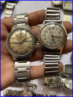 51Scrap Watches Lot Automatic Manual Mixed Brands Seiko Citizen For Parts Repair