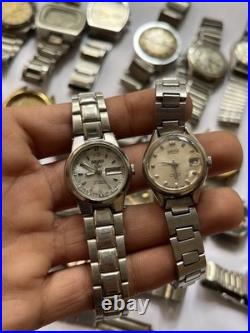 51Scrap Watches Lot Automatic Manual Mixed Brands Seiko Citizen For Parts Repair
