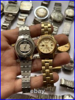 51Scrap Watches Lot Automatic Manual Mixed Brands Seiko Citizen For Parts Repair