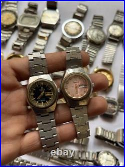 51Scrap Watches Lot Automatic Manual Mixed Brands Seiko Citizen For Parts Repair