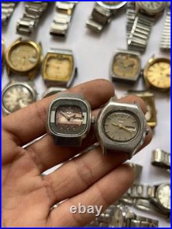 51Scrap Watches Lot Automatic Manual Mixed Brands Seiko Citizen For Parts Repair