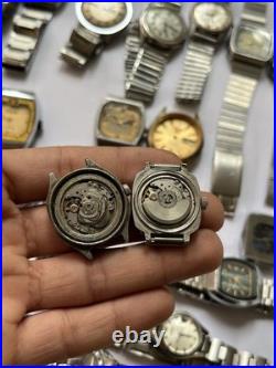51Scrap Watches Lot Automatic Manual Mixed Brands Seiko Citizen For Parts Repair