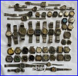 55+ Vintage Scrap Watches Lot Mixed Brands Parts Repair Broken Cosmetic As-Is
