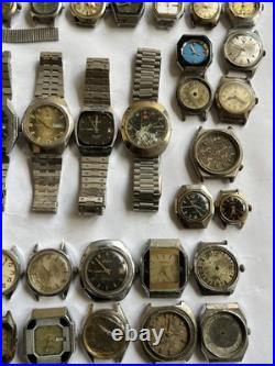 55+ Vintage Scrap Watches Lot Mixed Brands Parts Repair Broken Cosmetic As-Is