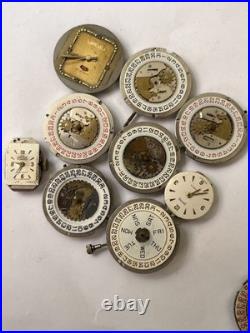 56x Swiss Watch Movements Lot AS FHF Ladies Gents Mixed Parts Repair Untested